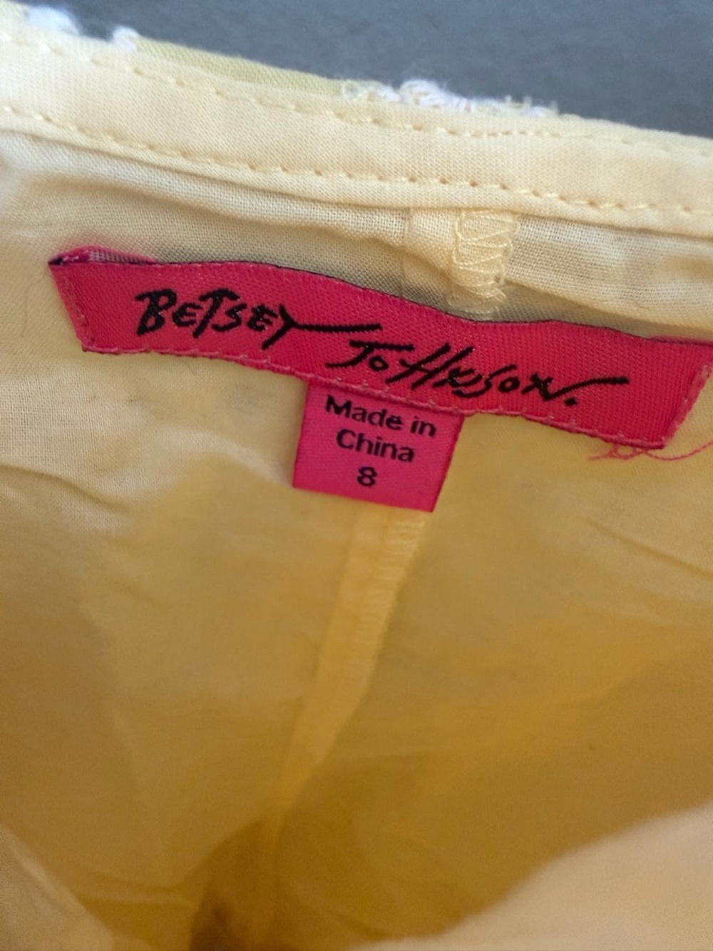 Betsey Johnson Yellow Eyelet Mini Dress Zip Front 8 - Picture 8 of 10